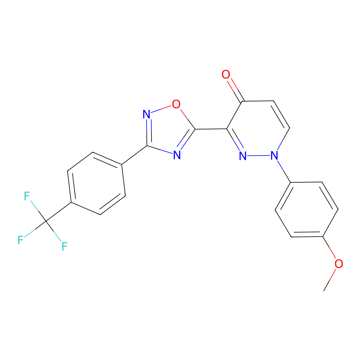 1-(4-Methoxyphenyl)-3-{3-[4-(trifluoromethyl)phenyl]-1,2,4-oxadiazol-5-yl}-1,4-dihydropyridazin-4-one molecular structure, CAS 1115894-42-2