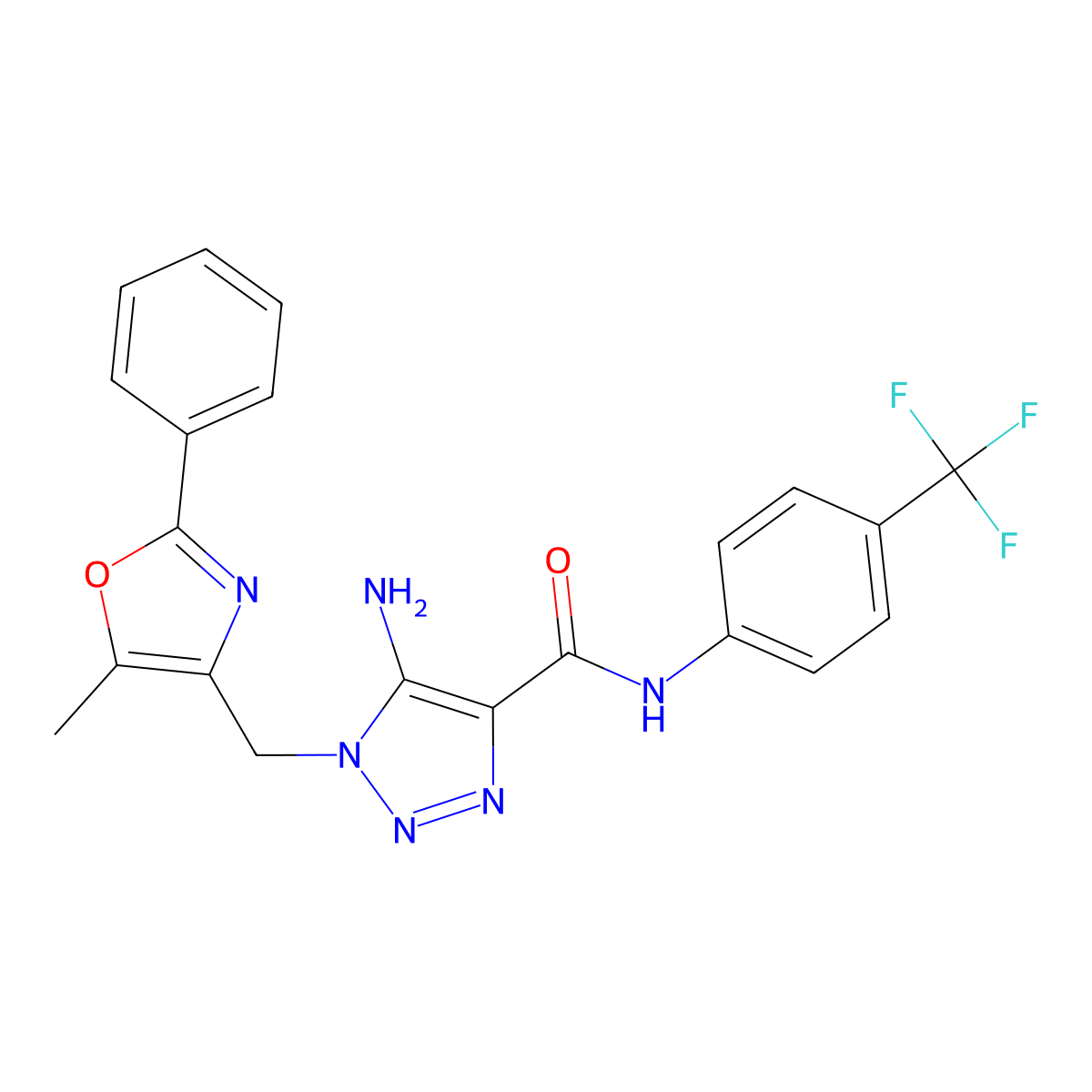 5-amino-1-[(5-methyl-2-phenyl-1,3-oxazol-4-yl)methyl]-N-[4-(trifluoromethyl)phenyl]-1H-1,2,3-triazole-4-carboxamide molecular structure, CAS 1115896-16-6