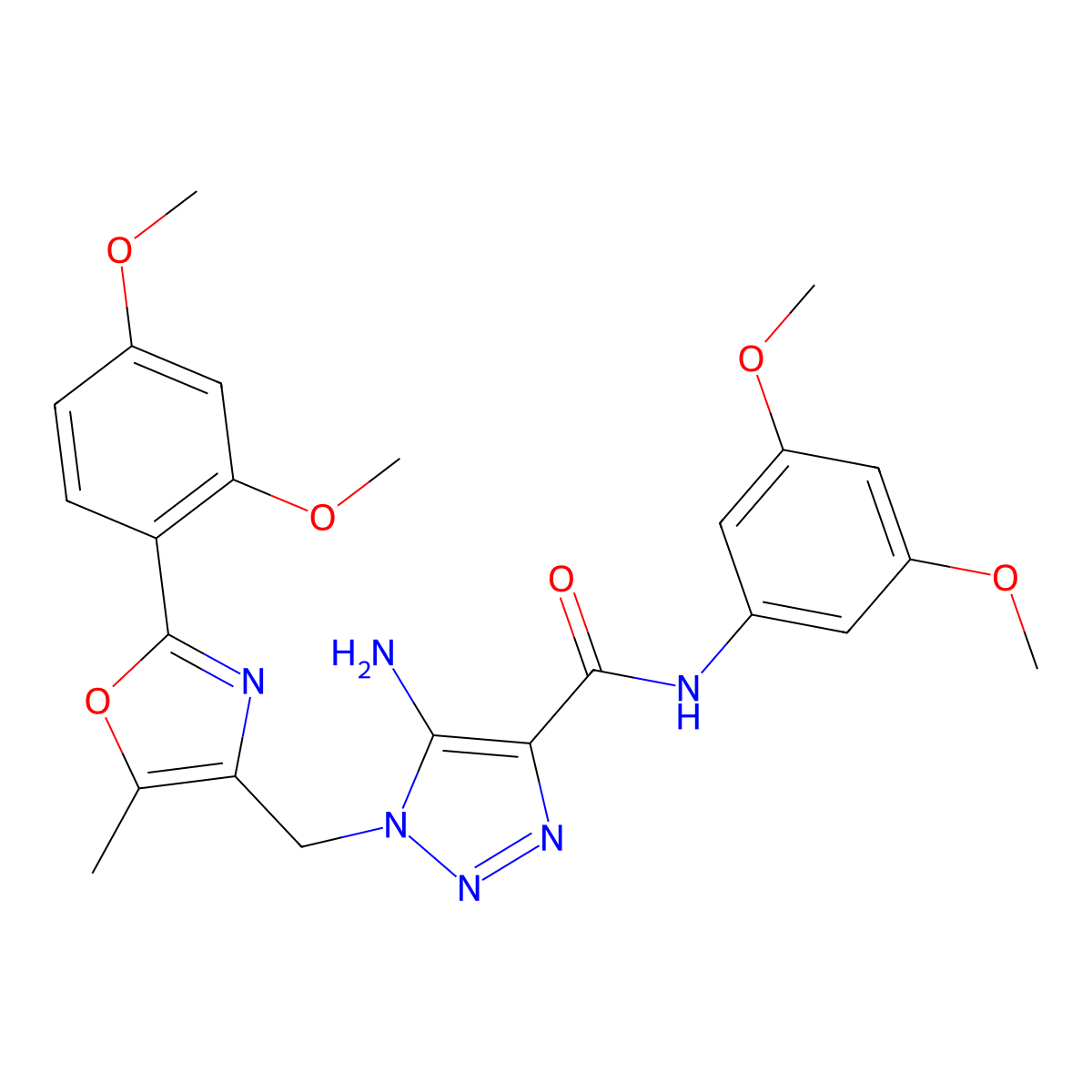 5-amino-N-(3,5-dimethoxyphenyl)-1-{[2-(2,4-dimethoxyphenyl)-5-methyl-1,3-oxazol-4-yl]methyl}-1H-1,2,3-triazole-4-carboxamide molecular structure, CAS 1115896-20-2
