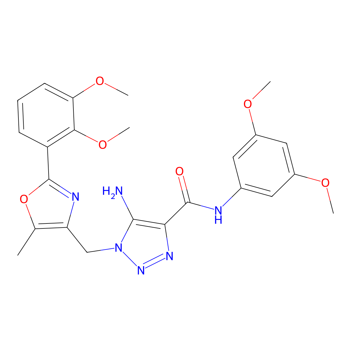 5-amino-N-(3,5-dimethoxyphenyl)-1-{[2-(2,3-dimethoxyphenyl)-5-methyl-1,3-oxazol-4-yl]methyl}-1H-1,2,3-triazole-4-carboxamide molecular structure, CAS 1115900-71-4