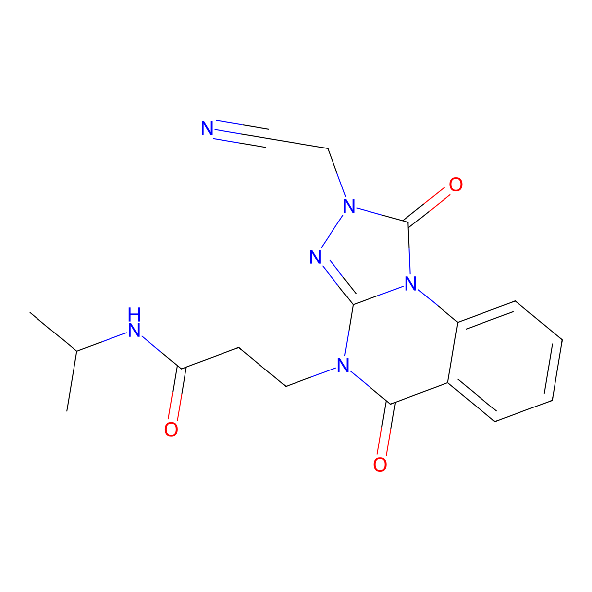 3-(2-(cyanomethyl)-1,5-dioxo-1,2-dihydro-[1,2,4]triazolo[4,3-a]quinazolin-4(5H)-yl)-N-isopropylpropanamide molecular structure, CAS 1115900-72-5