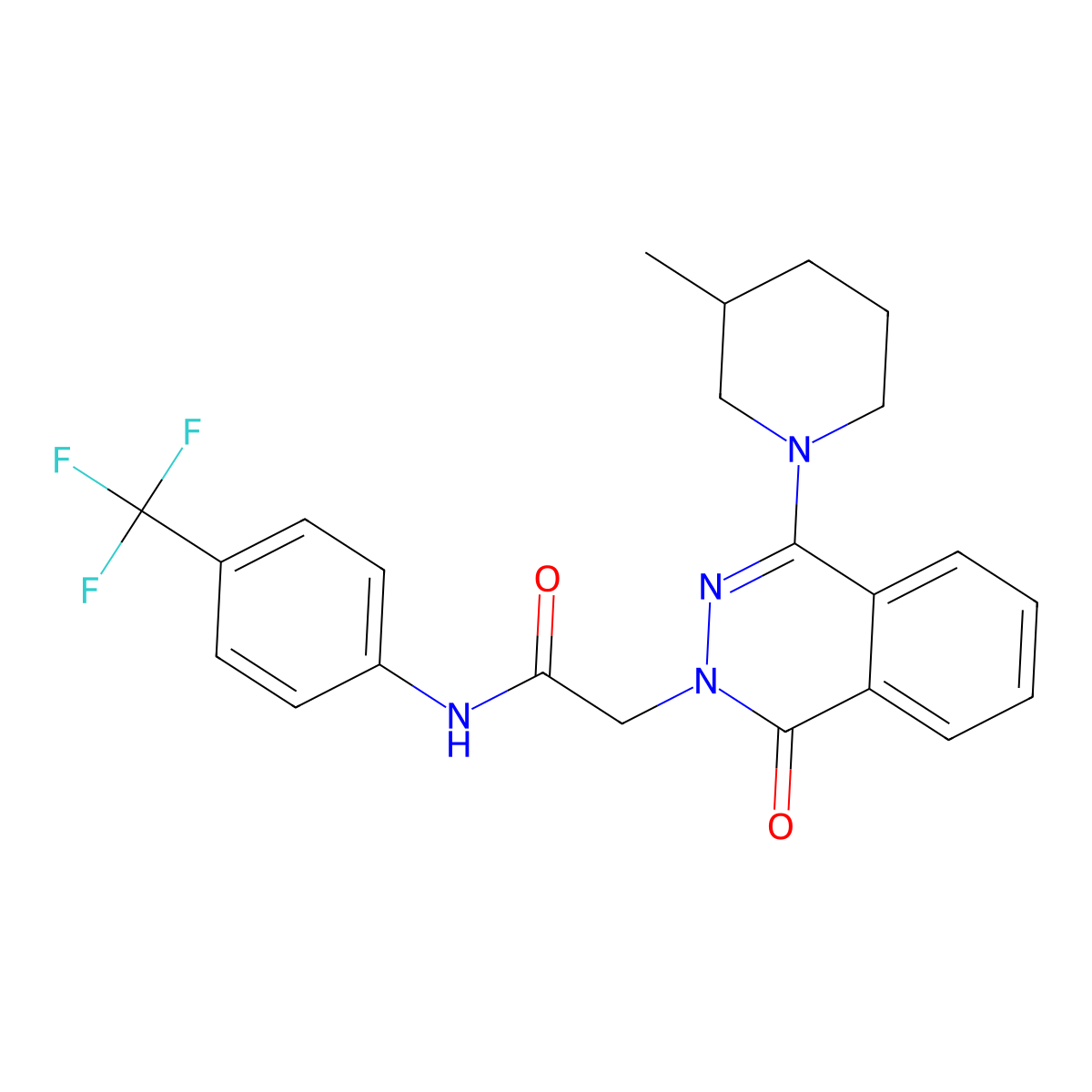 2-[4-(3-methylpiperidin-1-yl)-1-oxo-1,2-dihydrophthalazin-2-yl]-N-[4-(trifluoromethyl)phenyl]acetamide molecular structure, CAS 1115905-62-8