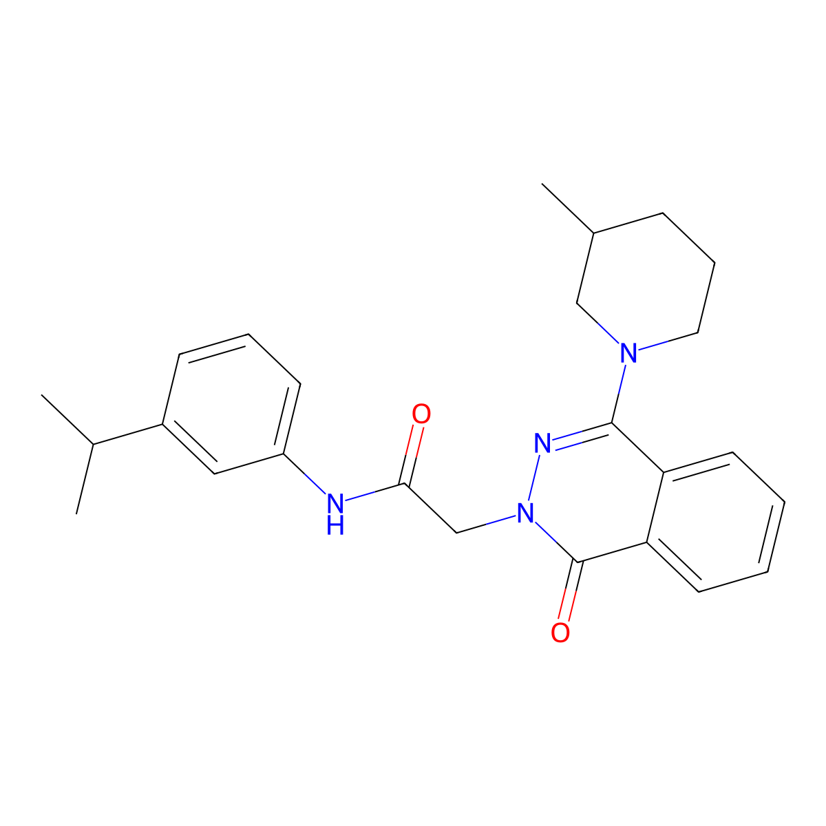 2-[4-(3-methylpiperidin-1-yl)-1-oxo-1,2-dihydrophthalazin-2-yl]-N-[3-(propan-2-yl)phenyl]acetamide molecular structure, CAS 1115905-63-9