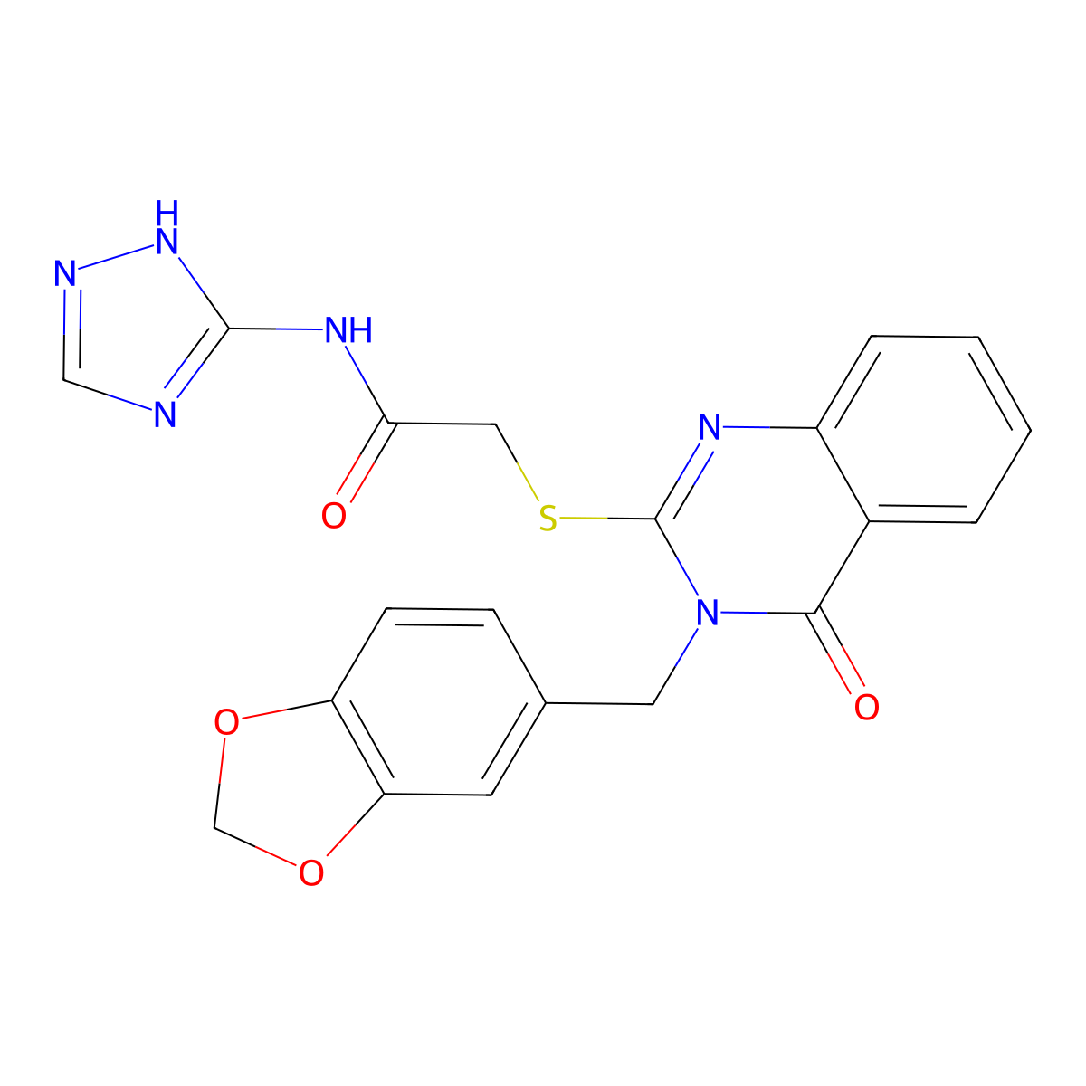 2-({3-[(2H-1,3-benzodioxol-5-yl)methyl]-4-oxo-3,4-dihydroquinazolin-2-yl}sulfanyl)-N-(4H-1,2,4-triazol-3-yl)acetamide molecular structure, CAS 1115905-81-1