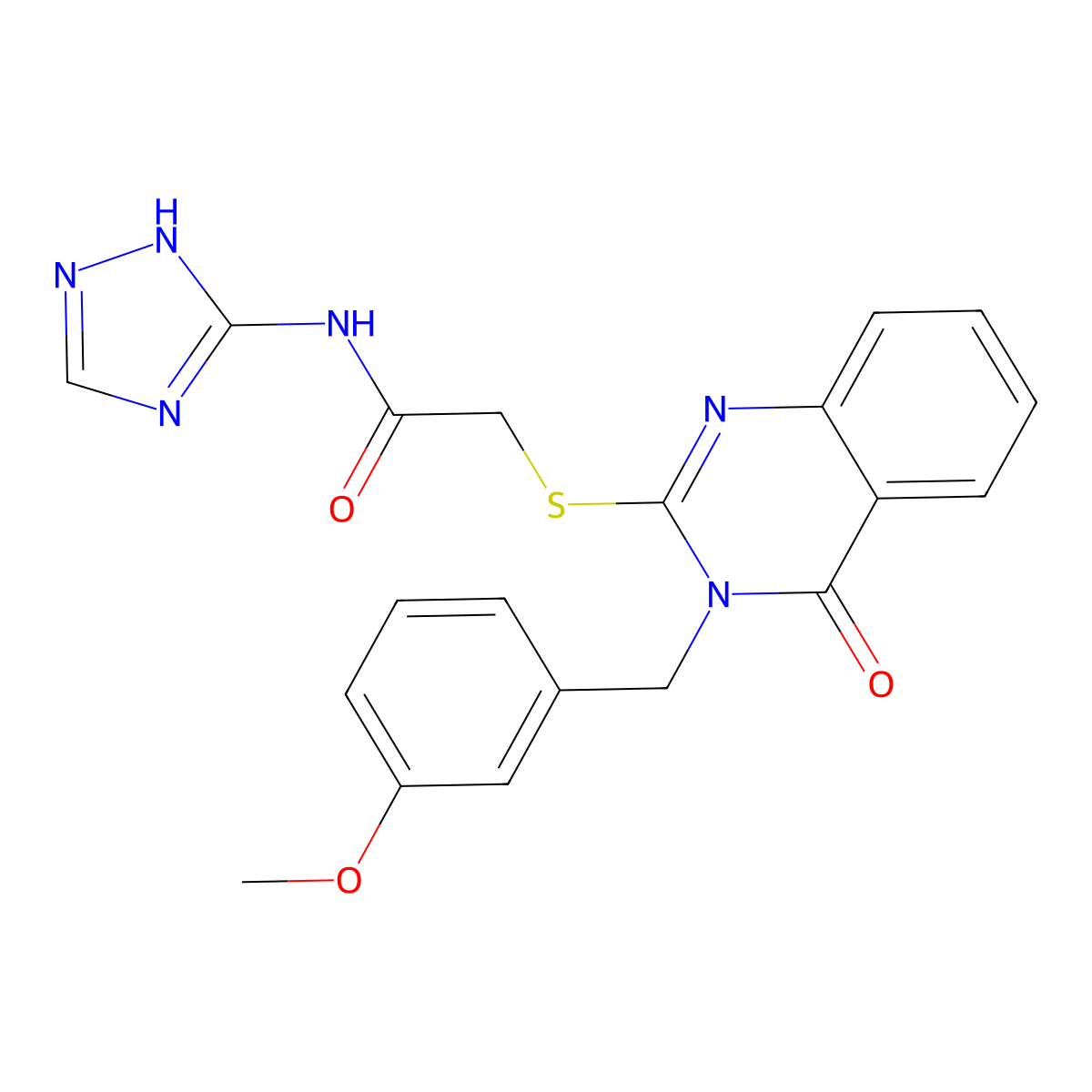2-({3-[(3-methoxyphenyl)methyl]-4-oxo-3,4-dihydroquinazolin-2-yl}sulfanyl)-N-(4H-1,2,4-triazol-3-yl)acetamide molecular structure, CAS 1115905-90-2