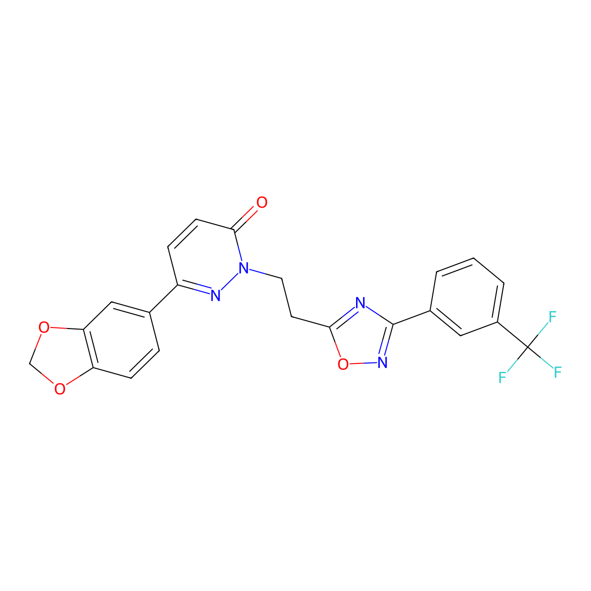 6-(2H-1,3-benzodioxol-5-yl)-2-(2-{3-[3-(trifluoromethyl)phenyl]-1,2,4-oxadiazol-5-yl}ethyl)-2,3-dihydropyridazin-3-one molecular structure, CAS 1115915-25-7