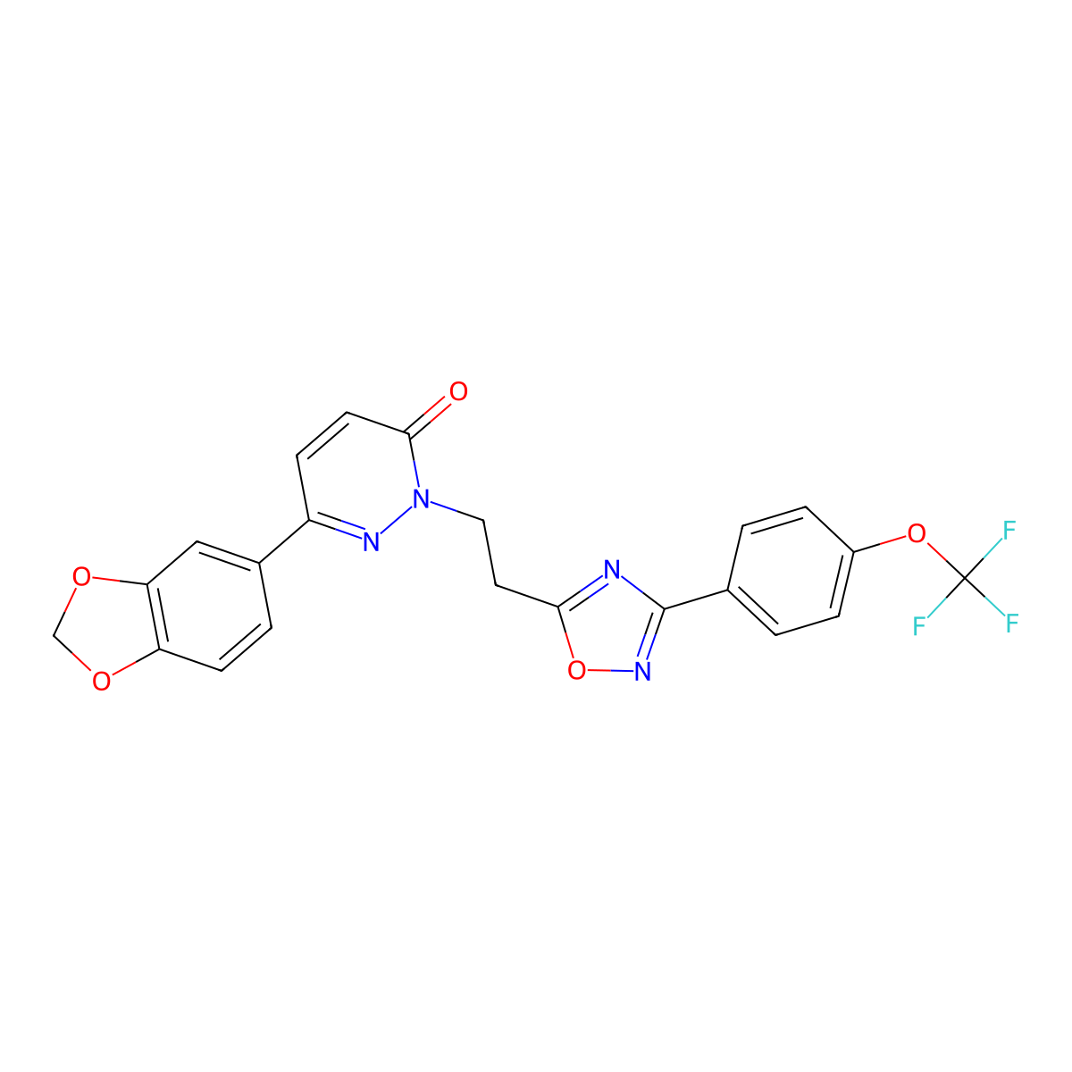 6-(benzo[d][1,3]dioxol-5-yl)-2-(2-(3-(4-(trifluoromethoxy)phenyl)-1,2,4-oxadiazol-5-yl)ethyl)pyridazin-3(2H)-one molecular structure, CAS 1115915-26-8
