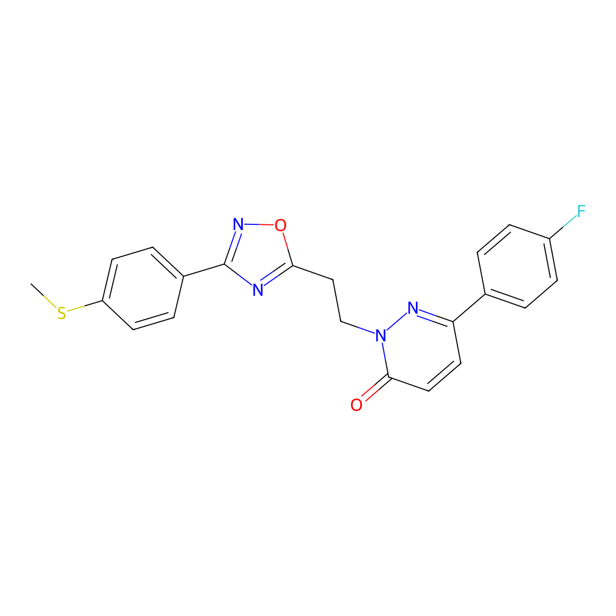 6-(4-Fluorophenyl)-2-(2-{3-[4-(methylsulfanyl)phenyl]-1,2,4-oxadiazol-5-yl}ethyl)-2,3-dihydropyridazin-3-one molecular structure, CAS 1115915-29-1