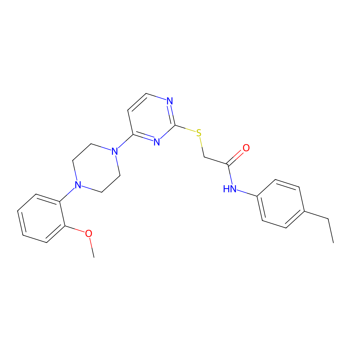 N-(4-ethylphenyl)-2-({4-[4-(2-methoxyphenyl)piperazin-1-yl]pyrimidin-2-yl}sulfanyl)acetamide molecular structure, CAS 1115915-40-6