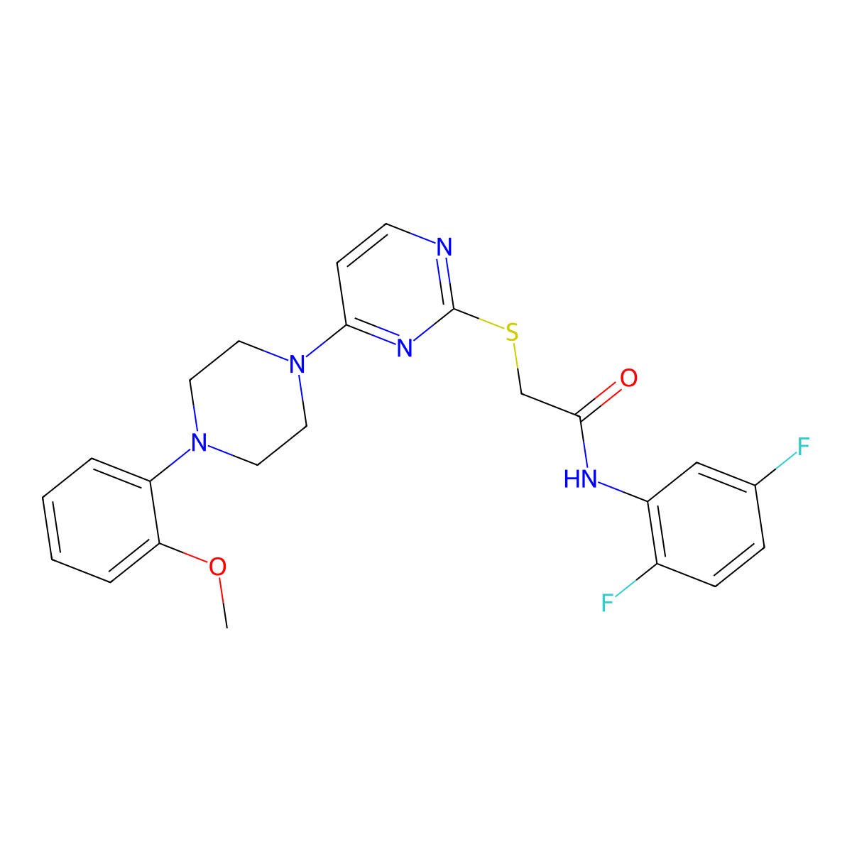 N-(2,5-difluorophenyl)-2-({4-[4-(2-methoxyphenyl)piperazin-1-yl]pyrimidin-2-yl}sulfanyl)acetamide molecular structure, CAS 1115915-45-1