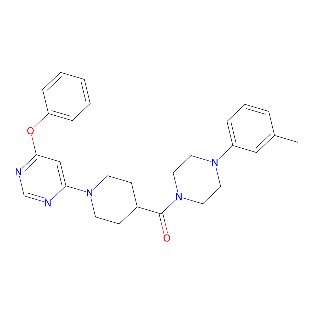 4-{4-[4-(3-Methylphenyl)piperazine-1-carbonyl]piperidin-1-YL}-6-phenoxypyrimidine molecular structure, CAS 1115922-95-6