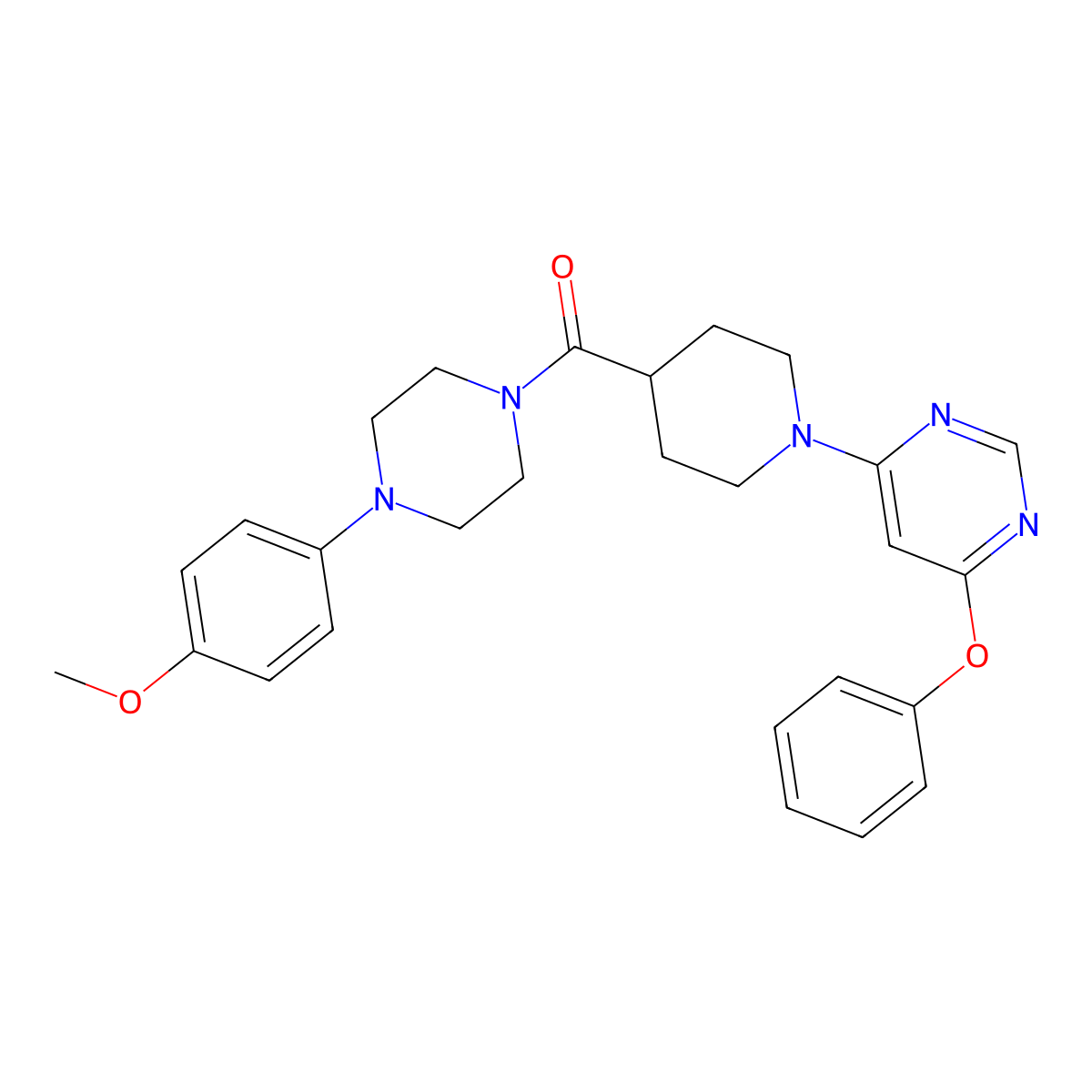 4-{4-[4-(4-Methoxyphenyl)piperazine-1-carbonyl]piperidin-1-YL}-6-phenoxypyrimidine molecular structure, CAS 1115922-96-7