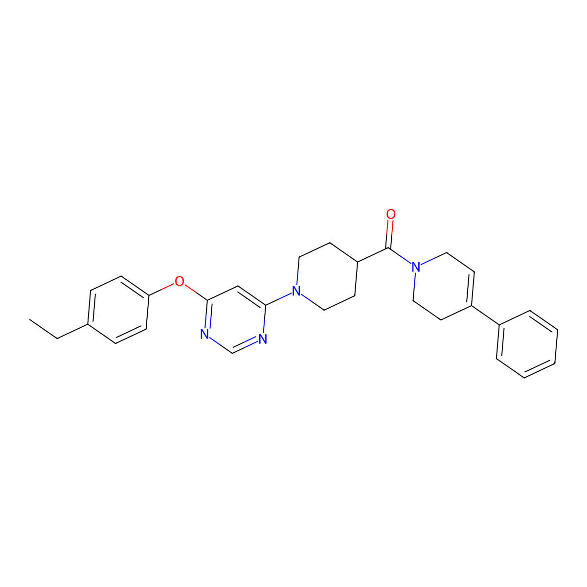 (1-(6-(4-ethylphenoxy)pyrimidin-4-yl)piperidin-4-yl)(4-phenyl-5,6-dihydropyridin-1(2H)-yl)methanone molecular structure, CAS 1115923-03-9