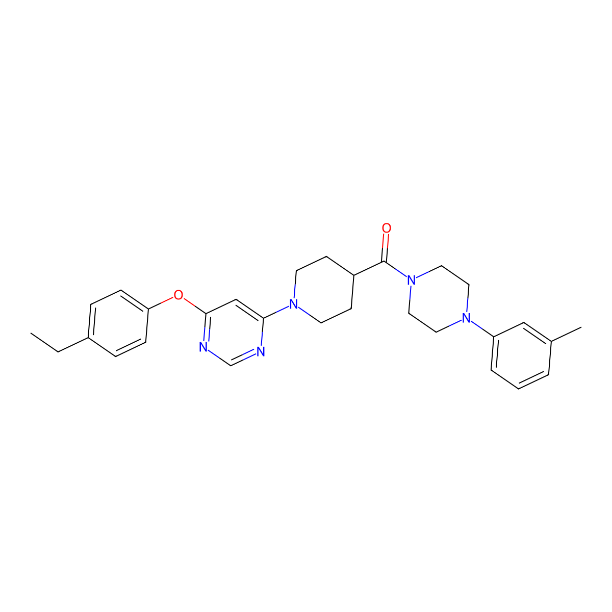 4-(4-Ethylphenoxy)-6-{4-[4-(3-methylphenyl)piperazine-1-carbonyl]piperidin-1-yl}pyrimidine molecular structure, CAS 1115923-04-0