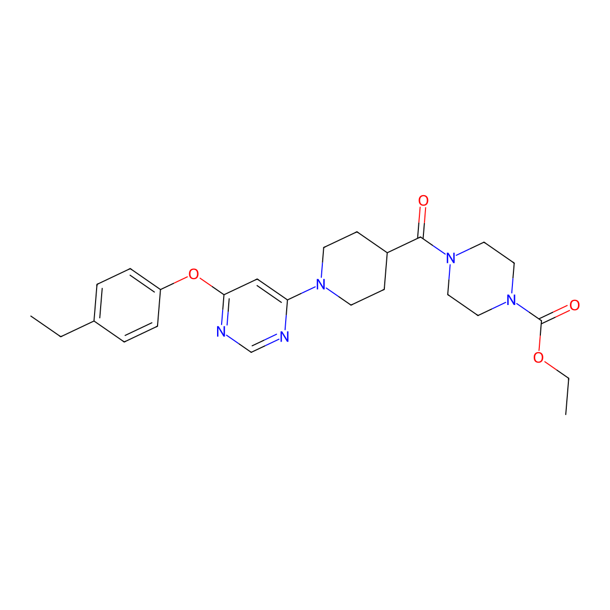 Ethyl 4-{1-[6-(4-ethylphenoxy)pyrimidin-4-yl]piperidine-4-carbonyl}piperazine-1-carboxylate molecular structure, CAS 1115923-06-2