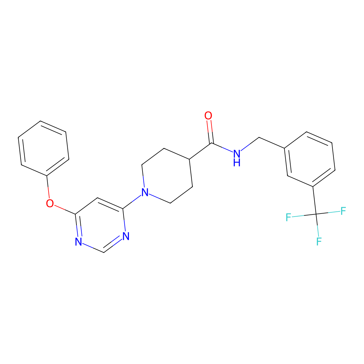 1-(6-phenoxypyrimidin-4-yl)-N-[3-(trifluoromethyl)benzyl]piperidine-4-carboxamide molecular structure, CAS 1115923-13-1
