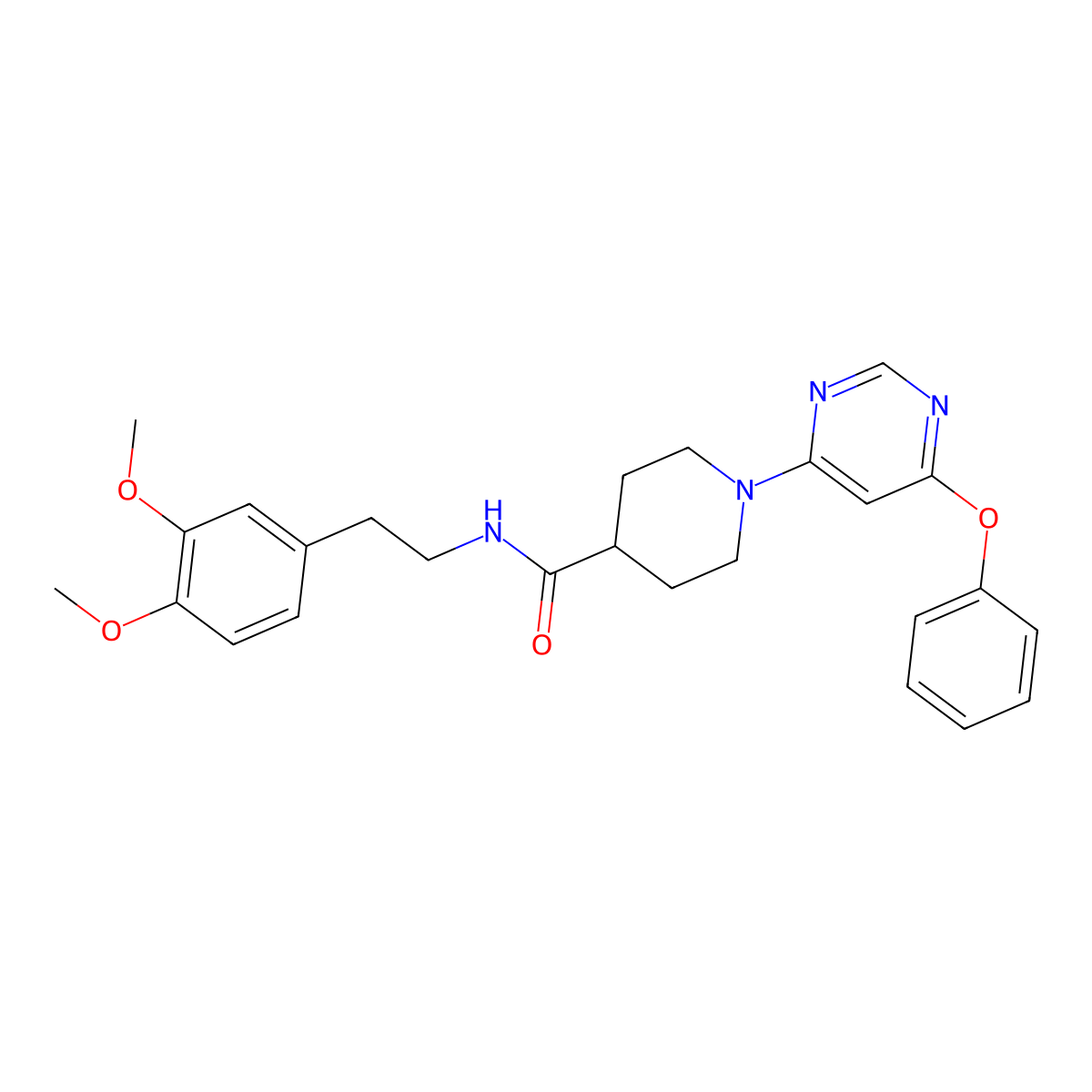 N-[2-(3,4-dimethoxyphenyl)ethyl]-1-(6-phenoxypyrimidin-4-yl)piperidine-4-carboxamide molecular structure, CAS 1115923-14-2