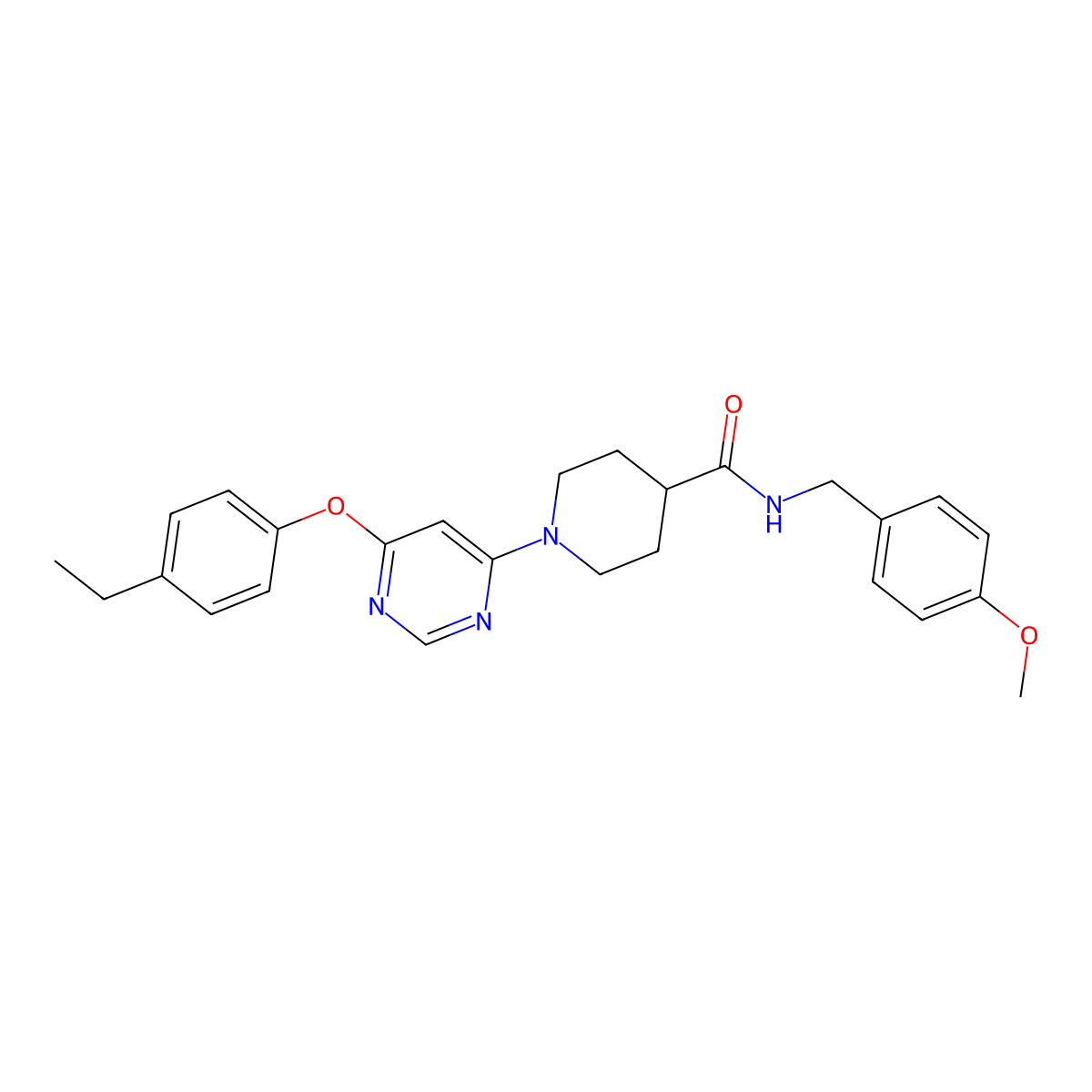1-[6-(4-ethylphenoxy)pyrimidin-4-yl]-N-(4-methoxybenzyl)piperidine-4-carboxamide molecular structure, CAS 1115923-20-0