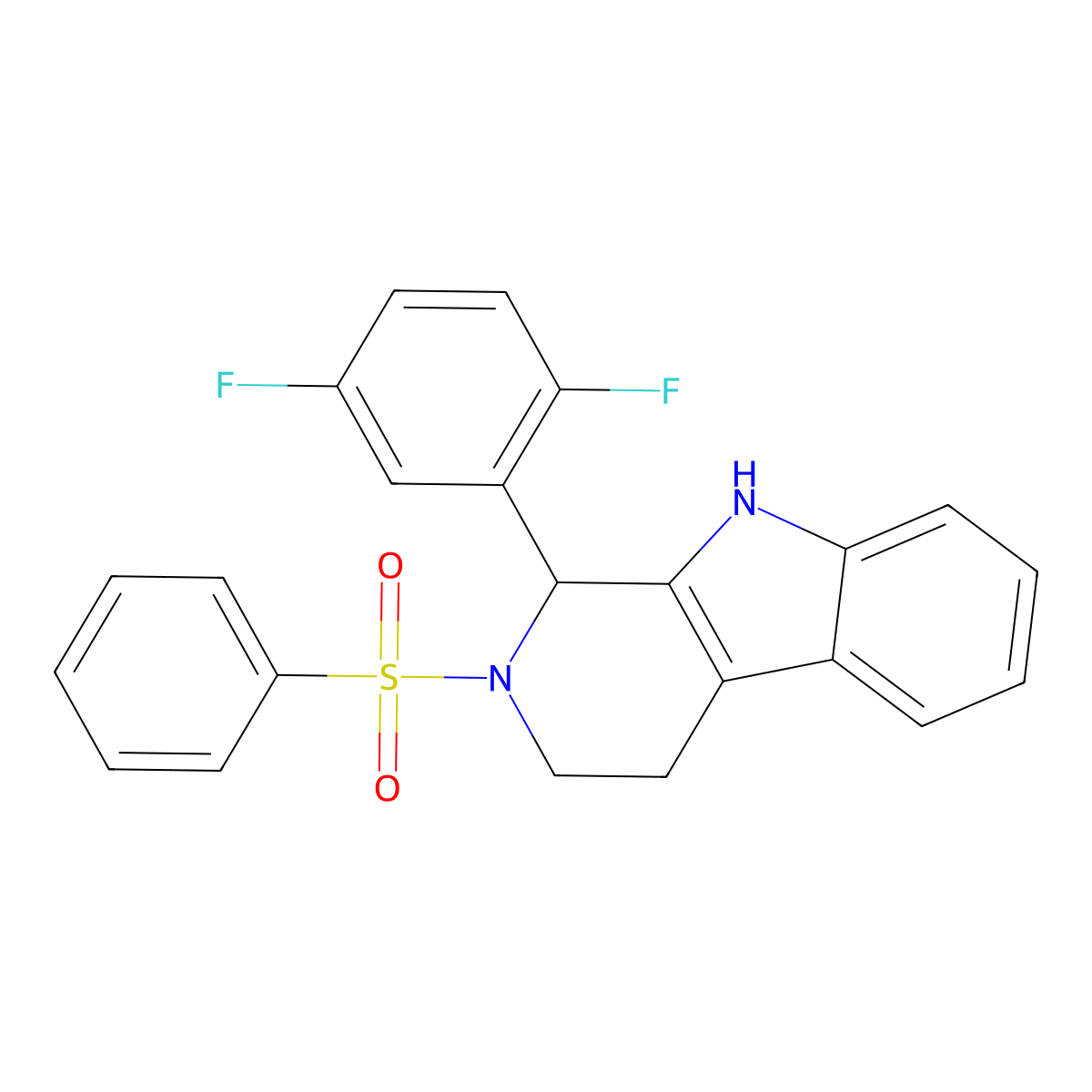 1-(2,5-difluorophenyl)-2-(phenylsulfonyl)-2,3,4,9-tetrahydro-1H-pyrido[3,4-b]indole molecular structure, CAS 1115925-20-6