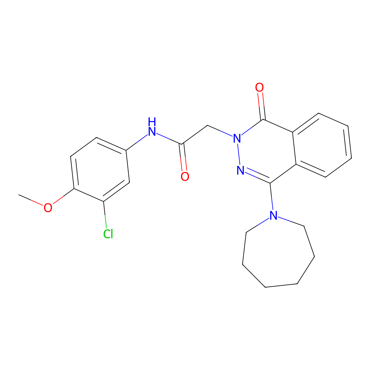 2-[4-(azepan-1-yl)-1-oxo-1,2-dihydrophthalazin-2-yl]-N-(3-chloro-4-methoxyphenyl)acetamide molecular structure, CAS 1115929-91-3