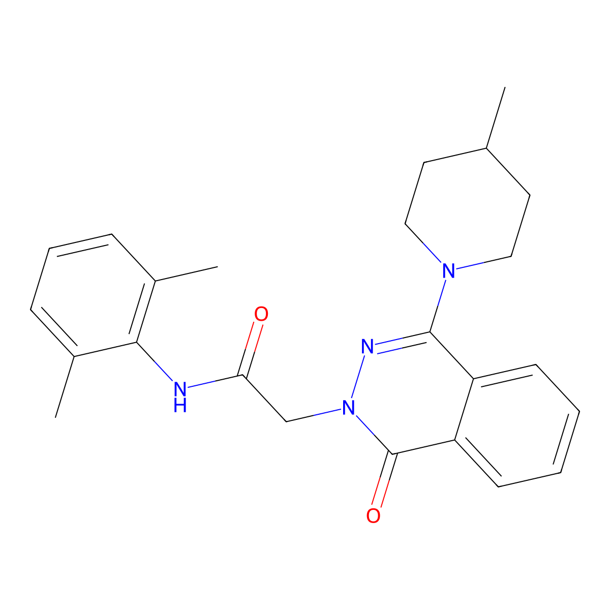 N-(2,6-dimethylphenyl)-2-[4-(4-methylpiperidin-1-yl)-1-oxo-1,2-dihydrophthalazin-2-yl]acetamide molecular structure, CAS 1115930-29-4