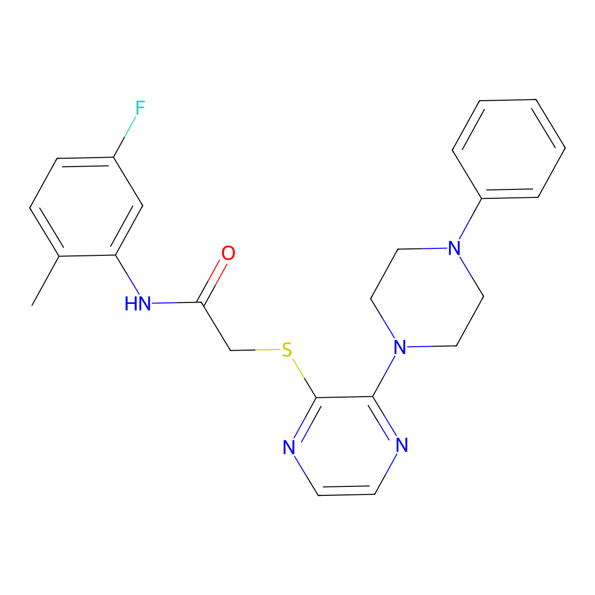 N-(5-fluoro-2-methylphenyl)-2-{[3-(4-phenylpiperazin-1-yl)pyrazin-2-yl]sulfanyl}acetamide molecular structure, CAS 1115931-81-1