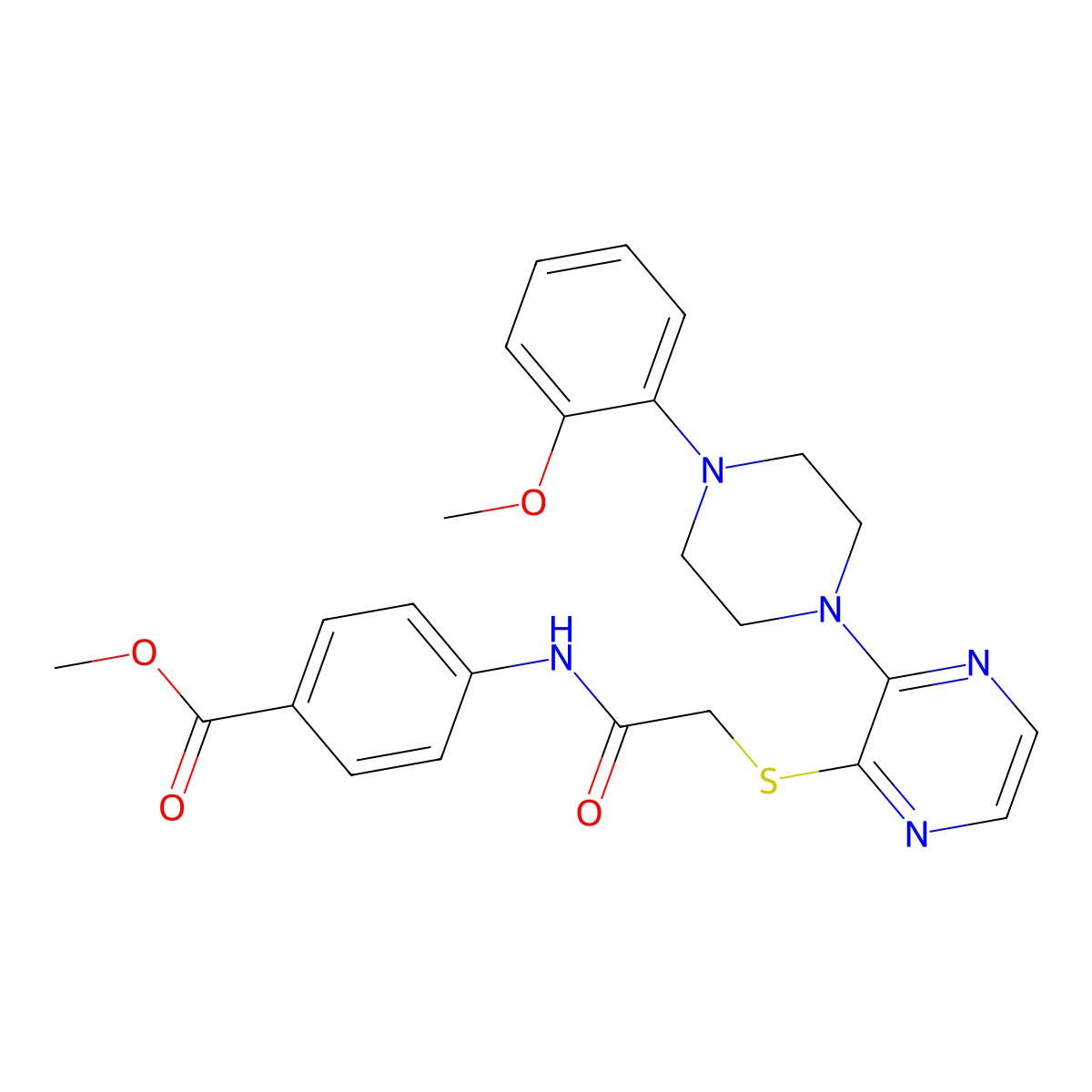 Methyl 4-(2-((3-(4-(2-methoxyphenyl)piperazin-1-yl)pyrazin-2-yl)thio)acetamido)benzoate molecular structure, CAS 1115931-98-0