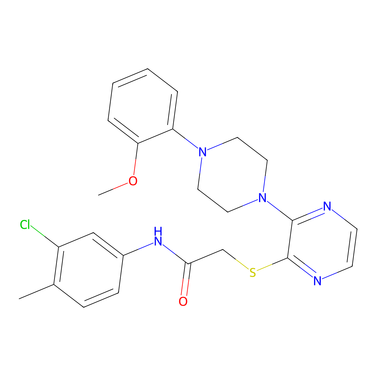 N-(3-chloro-4-methylphenyl)-2-({3-[4-(2-methoxyphenyl)piperazin-1-yl]pyrazin-2-yl}sulfanyl)acetamide molecular structure, CAS 1115932-04-1