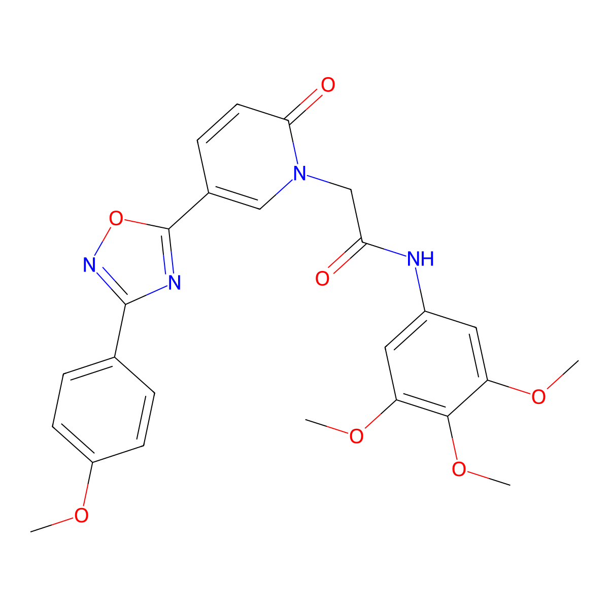 2-{5-[3-(4-methoxyphenyl)-1,2,4-oxadiazol-5-yl]-2-oxo-1,2-dihydropyridin-1-yl}-N-(3,4,5-trimethoxyphenyl)acetamide molecular structure, CAS 1115932-16-5