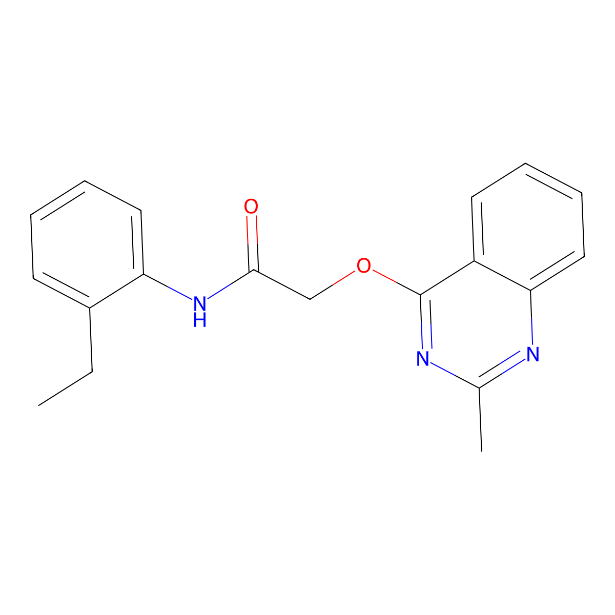 N-(2-ethylphenyl)-2-[(2-methylquinazolin-4-yl)oxy]acetamide molecular structure, CAS 1115933-29-3