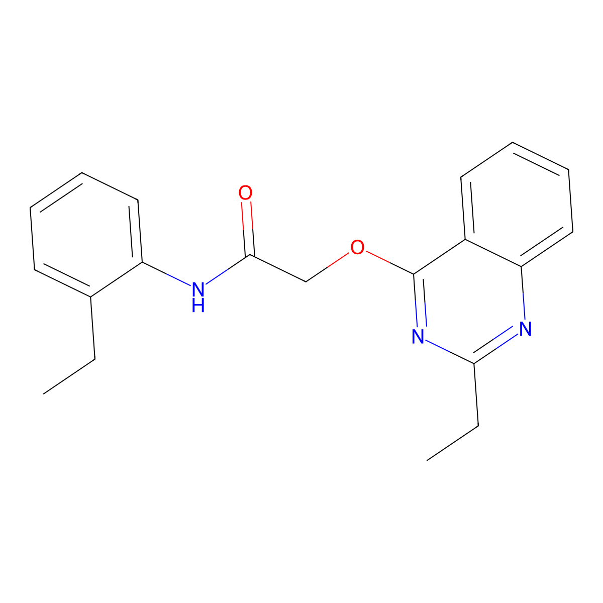 N-(2-ethylphenyl)-2-[(2-ethylquinazolin-4-yl)oxy]acetamide molecular structure, CAS 1115933-36-2