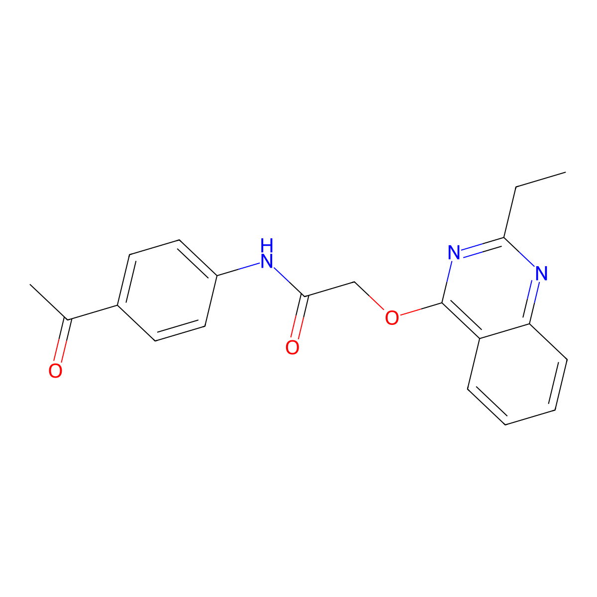 N-(4-acetylphenyl)-2-[(2-ethylquinazolin-4-yl)oxy]acetamide molecular structure, CAS 1115933-38-4