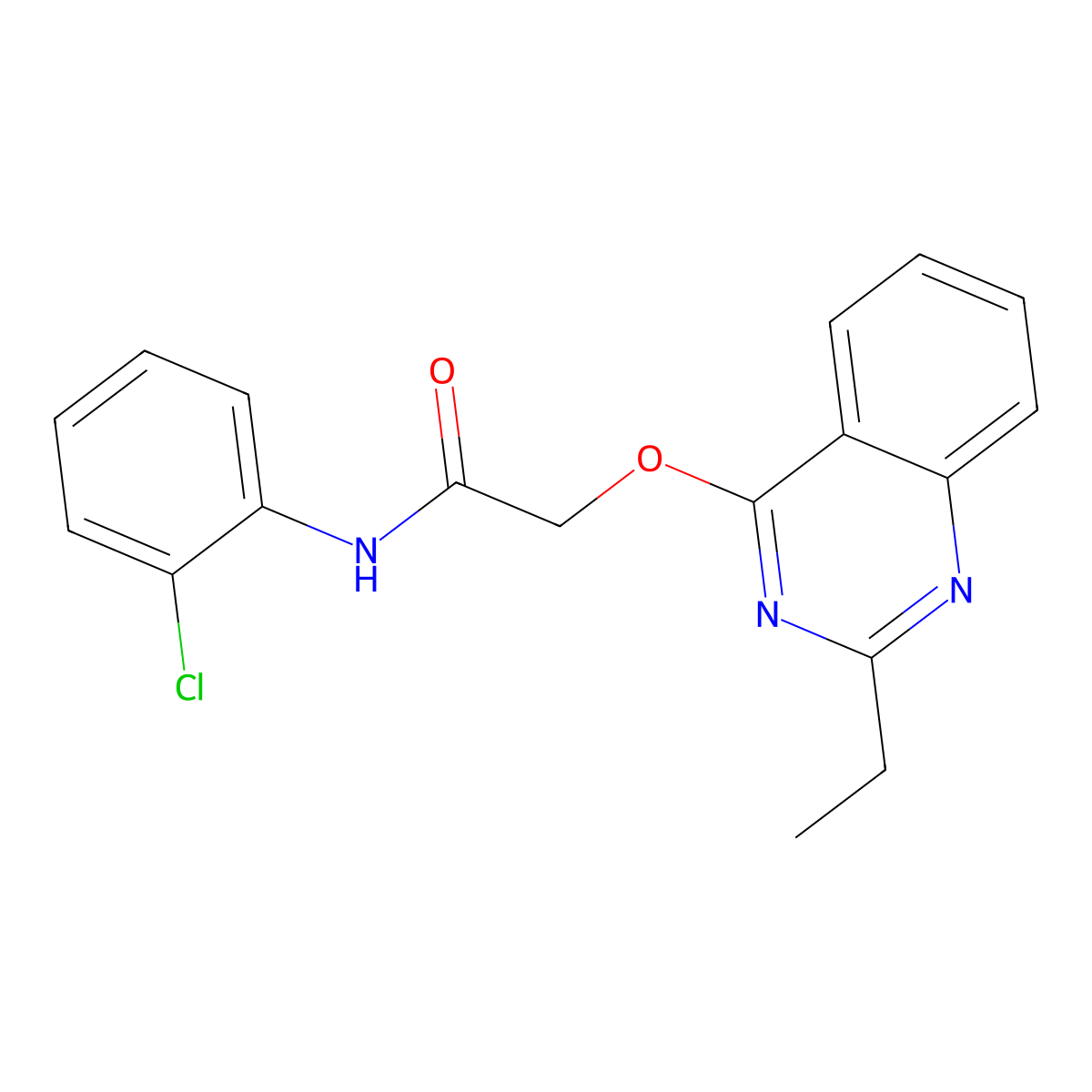 N-(2-chlorophenyl)-2-[(2-ethylquinazolin-4-yl)oxy]acetamide molecular structure, CAS 1115933-39-5