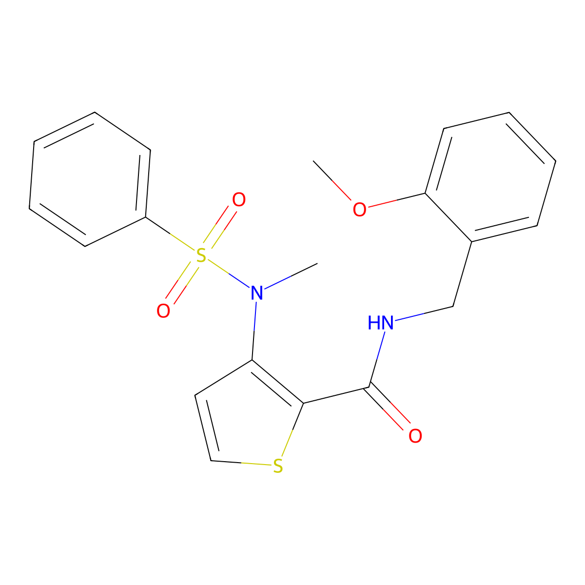 N-[(2-methoxyphenyl)methyl]-3-(N-methylbenzenesulfonamido)thiophene-2-carboxamide molecular structure, CAS 1115933-46-4