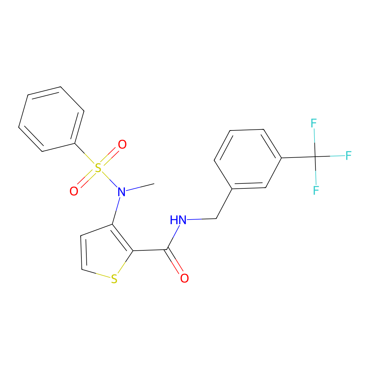 3-(N-methylbenzenesulfonamido)-N-{[3-(trifluoromethyl)phenyl]methyl}thiophene-2-carboxamide molecular structure, CAS 1115933-48-6