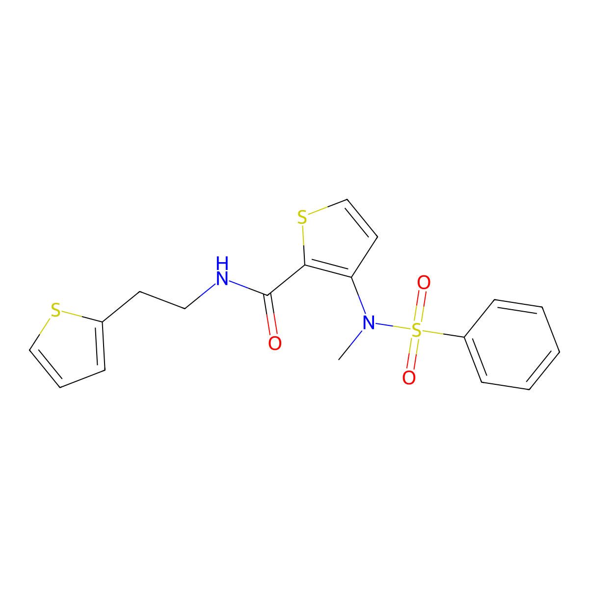 3-(N-methylbenzenesulfonamido)-N-[2-(thiophen-2-yl)ethyl]thiophene-2-carboxamide molecular structure, CAS 1115933-49-7