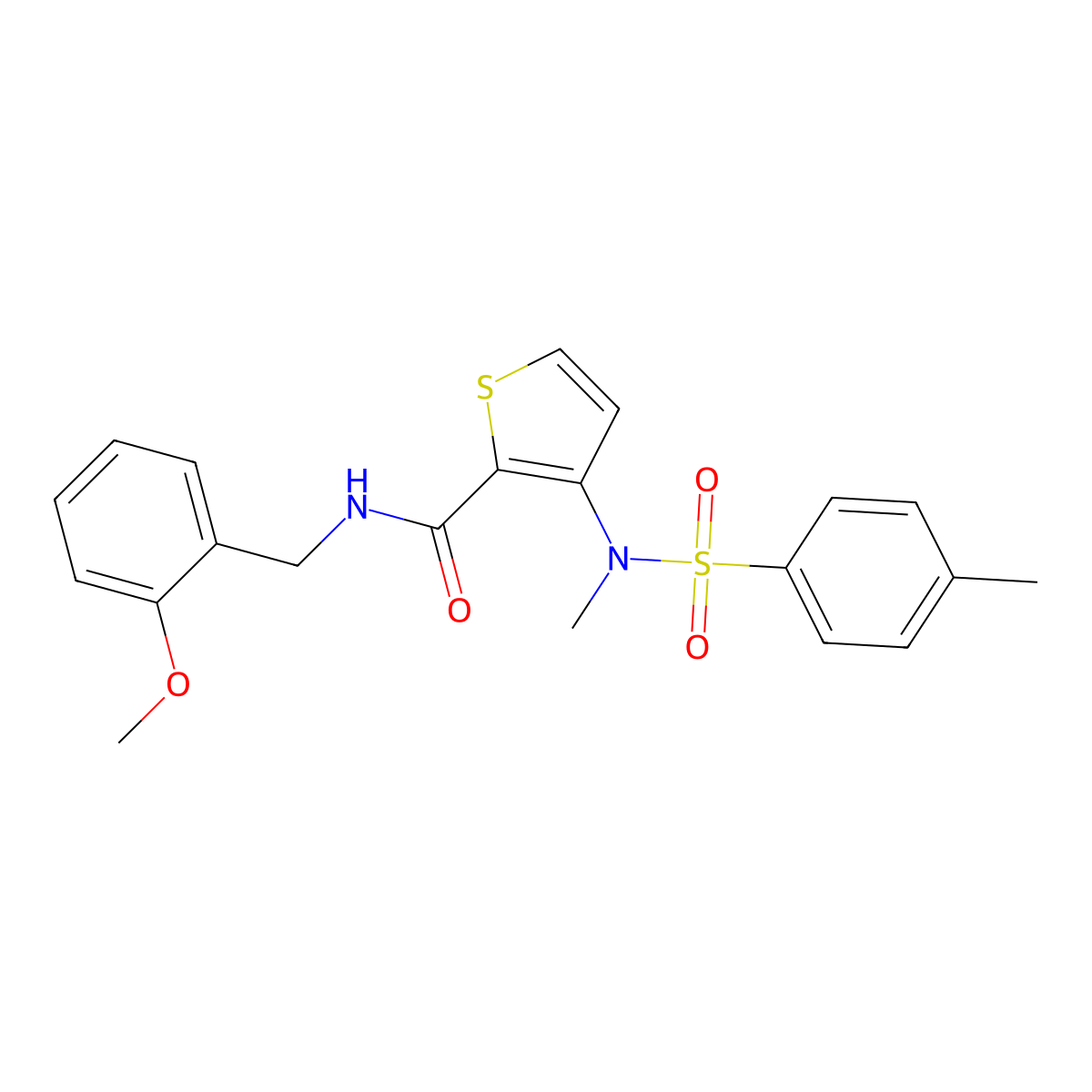 N-[(2-methoxyphenyl)methyl]-3-(N-methyl4-methylbenzenesulfonamido)thiophene-2-carboxamide molecular structure, CAS 1115933-51-1