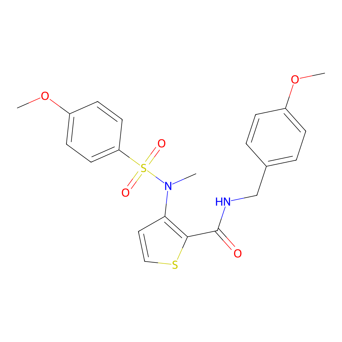 N-(4-methoxybenzyl)-3-{[(4-methoxyphenyl)sulfonyl](methyl)amino}thiophene-2-carboxamide molecular structure, CAS 1115933-58-8