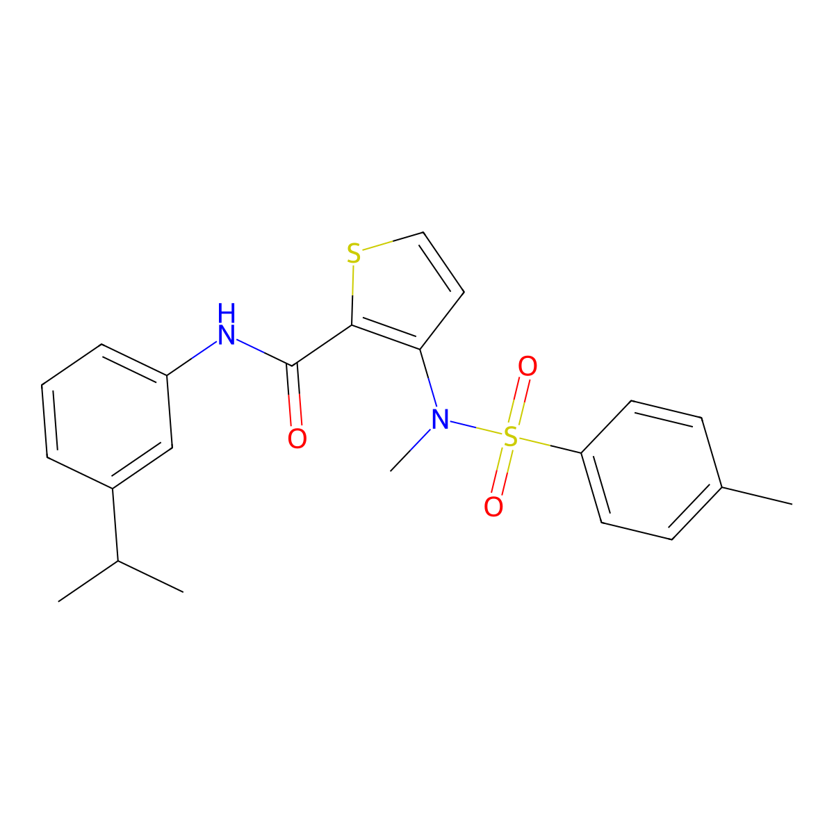 3-(N-methyl4-methylbenzenesulfonamido)-N-[3-(propan-2-yl)phenyl]thiophene-2-carboxamide molecular structure, CAS 1115933-67-9