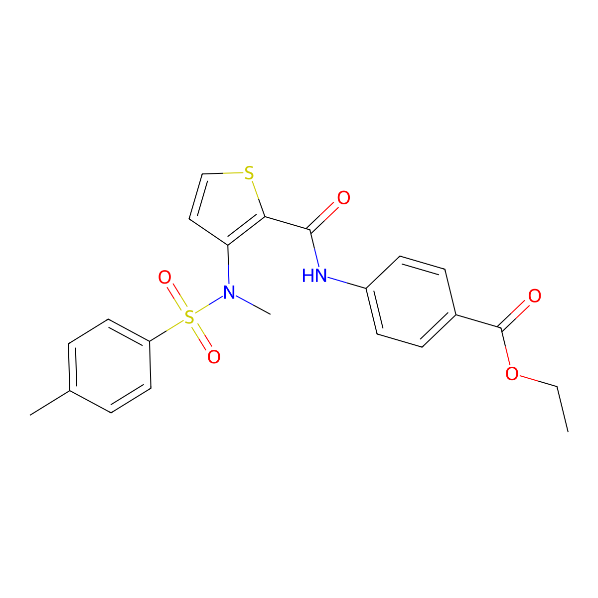 ethyl 4-(3-(N,4-dimethylphenylsulfonamido)thiophene-2-carboxamido)benzoate molecular structure, CAS 1115933-71-5