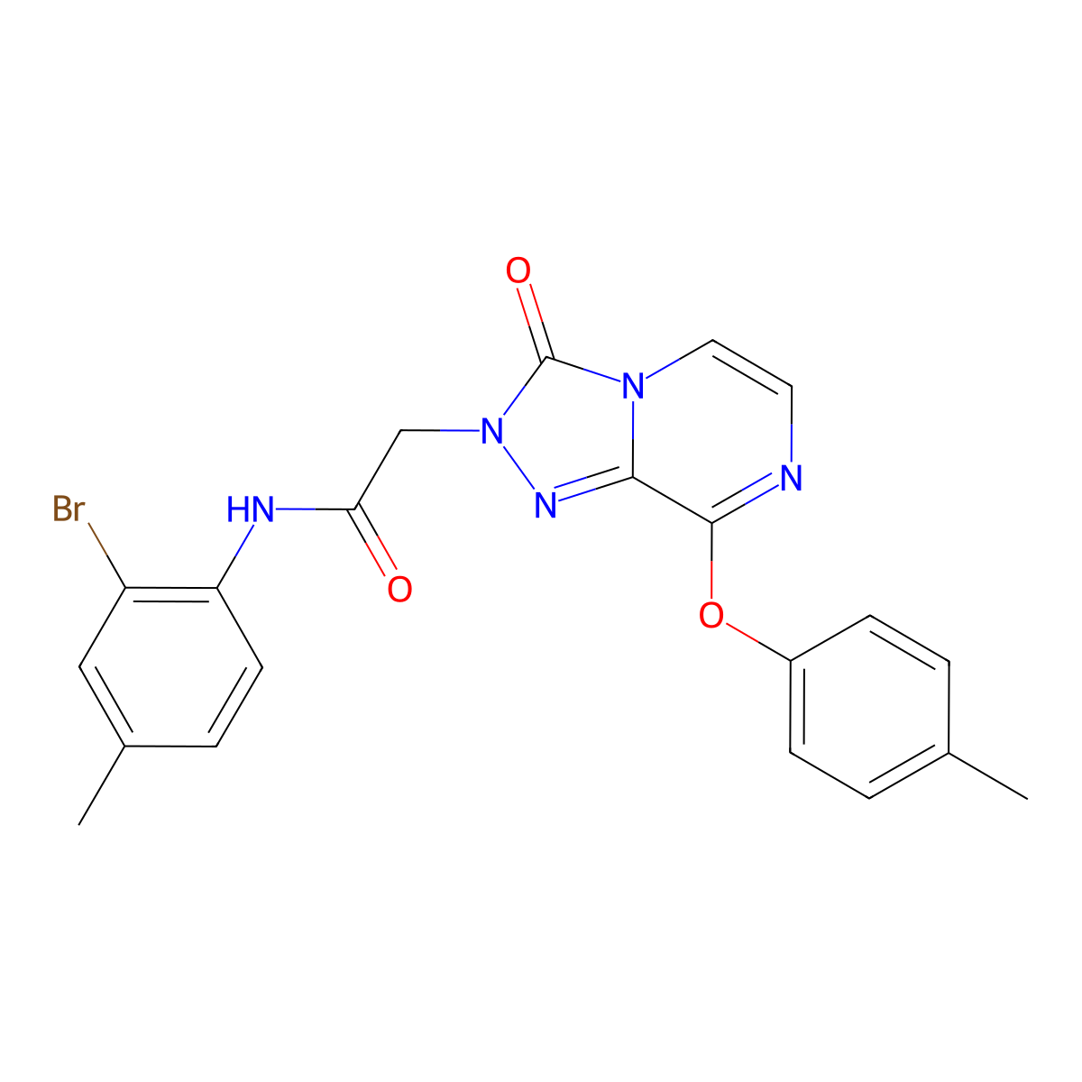 N-(2-bromo-4-methylphenyl)-2-(3-oxo-8-(p-tolyloxy)-[1,2,4]triazolo[4,3-a]pyrazin-2(3H)-yl)acetamide molecular structure, CAS 1115959-77-7