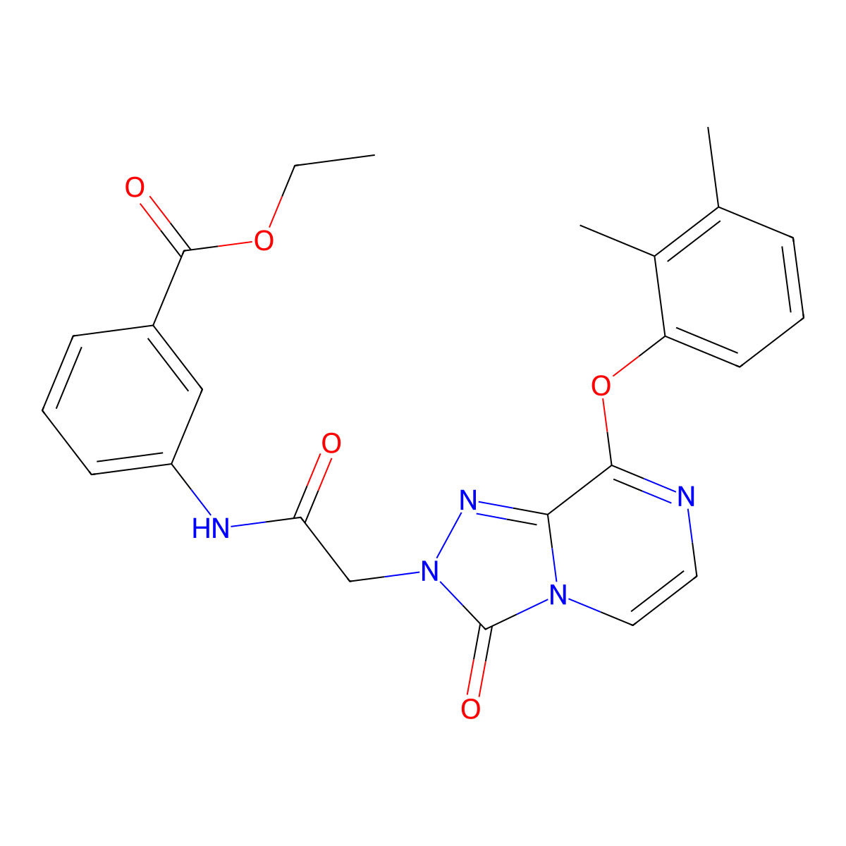 ethyl 3-{2-[8-(2,3-dimethylphenoxy)-3-oxo-2H,3H-[1,2,4]triazolo[4,3-a]pyrazin-2-yl]acetamido}benzoate molecular structure, CAS 1115960-02-5