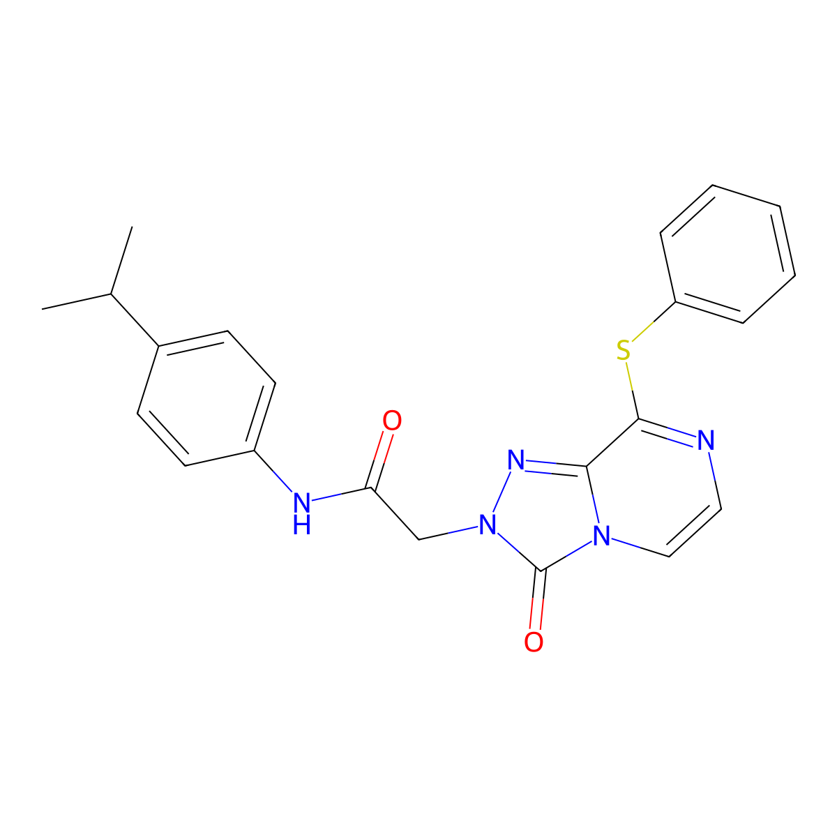 2-[3-oxo-8-(phenylsulfanyl)-2H,3H-[1,2,4]triazolo[4,3-a]pyrazin-2-yl]-N-[4-(propan-2-yl)phenyl]acetamide molecular structure, CAS 1115961-00-6