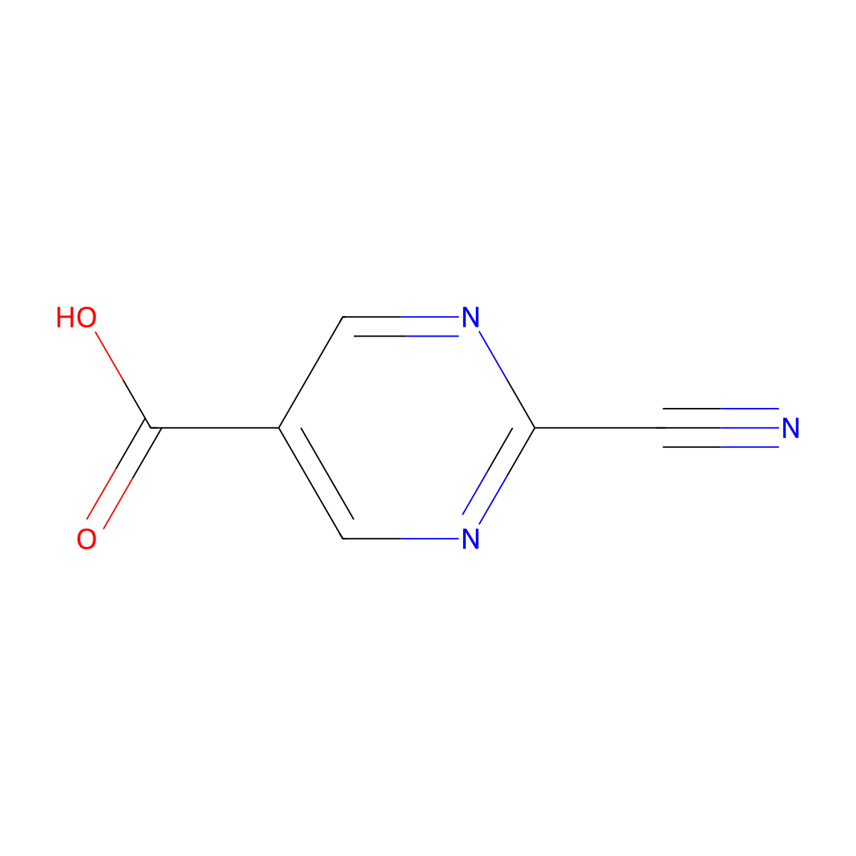 2-Cyanopyrimidine-5-carboxylic acid molecular structure, CAS 1115962-72-5