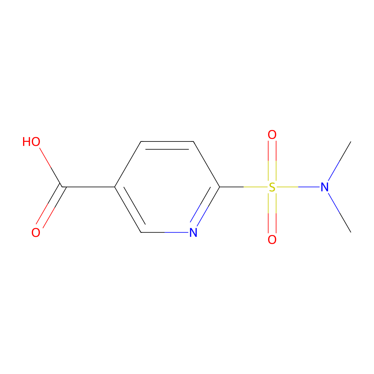 6-(Dimethylsulfamoyl)pyridine-3-carboxylic acid molecular structure, CAS 1115962-75-8
