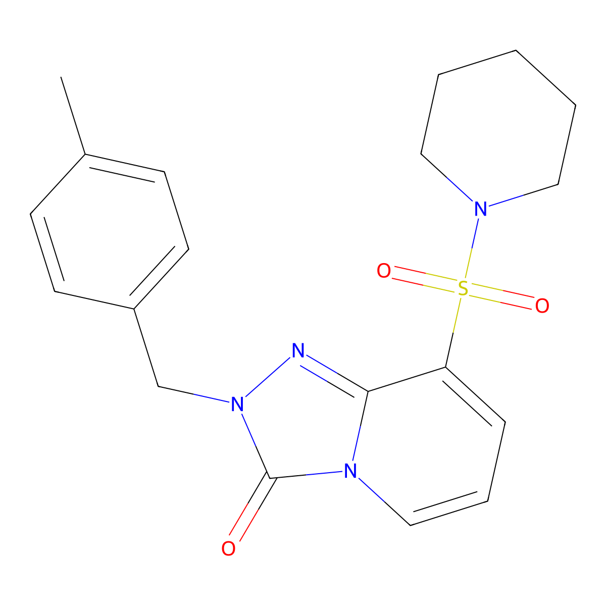 2-(4-methylbenzyl)-8-(piperidin-1-ylsulfonyl)[1,2,4]triazolo[4,3-a]pyridin-3(2H)-one molecular structure, CAS 1115963-29-5