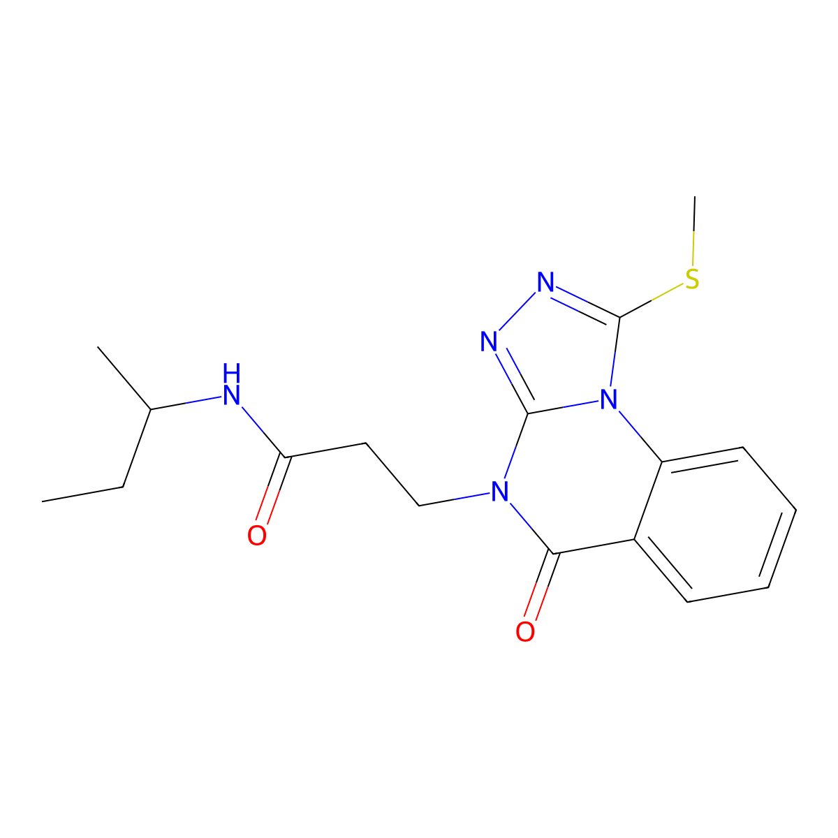 N-(Butan-2-YL)-3-[1-(methylsulfanyl)-5-oxo-4H,5H-[1,2,4]triazolo[4,3-A]quinazolin-4-YL]propanamide molecular structure, CAS 1115967-04-8