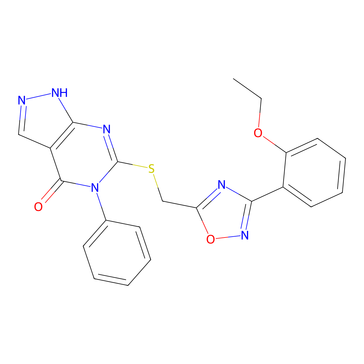 6-({[3-(2-ethoxyphenyl)-1,2,4-oxadiazol-5-yl]methyl}sulfanyl)-5-phenyl-1H,4H,5H-pyrazolo[3,4-d]pyrimidin-4-one molecular structure, CAS 1115967-08-2