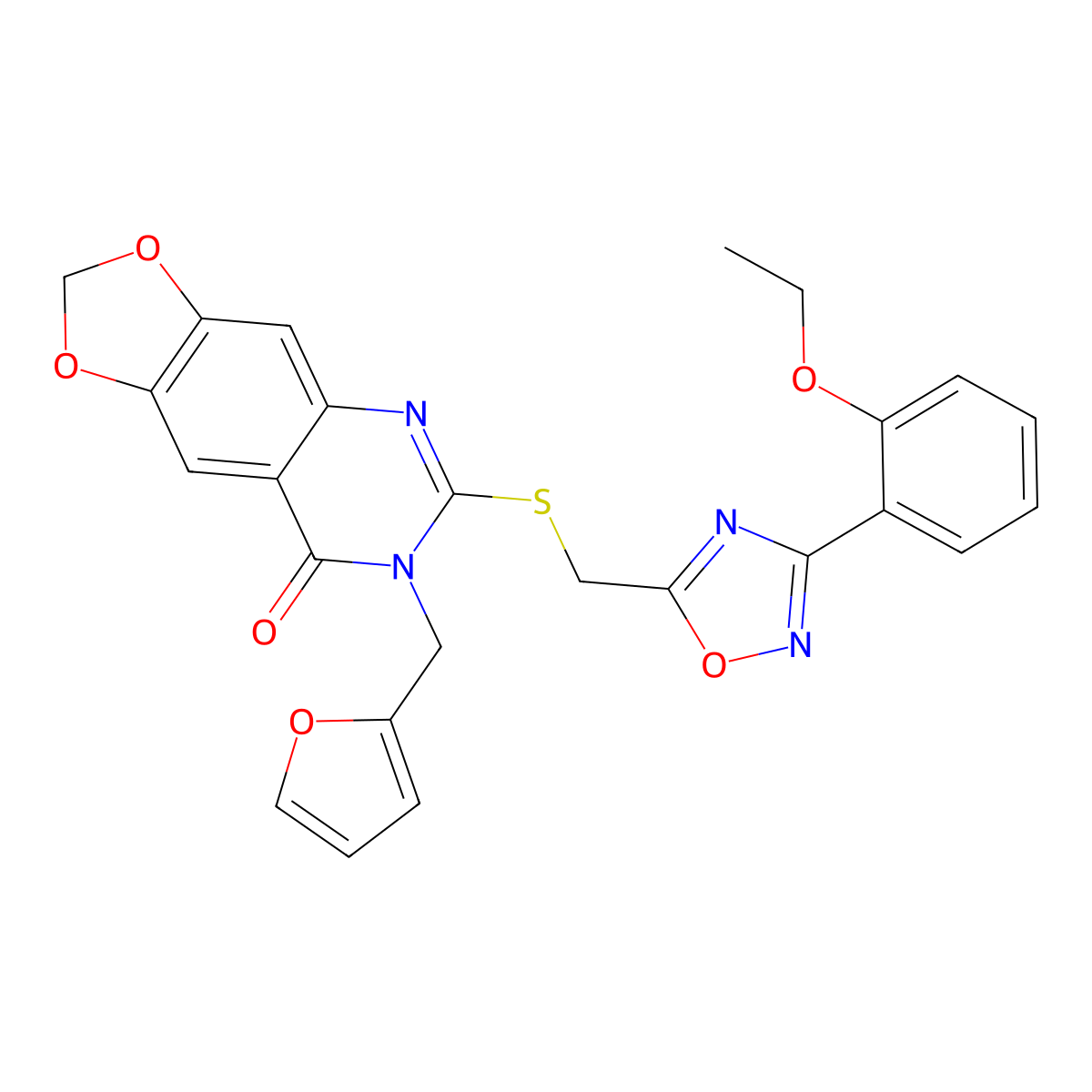 6-({[3-(2-ethoxyphenyl)-1,2,4-oxadiazol-5-yl]methyl}sulfanyl)-7-[(furan-2-yl)methyl]-2H,7H,8H-[1,3]dioxolo[4,5-g]quinazolin-8-one molecular structure, CAS 1115970-68-7