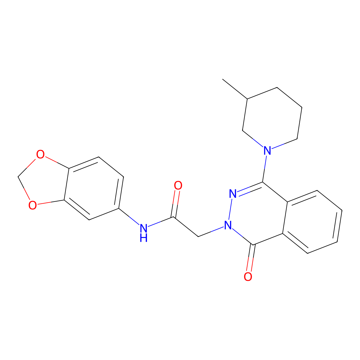 N-(2H-1,3-benzodioxol-5-yl)-2-[4-(3-methylpiperidin-1-yl)-1-oxo-1,2-dihydrophthalazin-2-yl]acetamide molecular structure, CAS 1115976-21-0